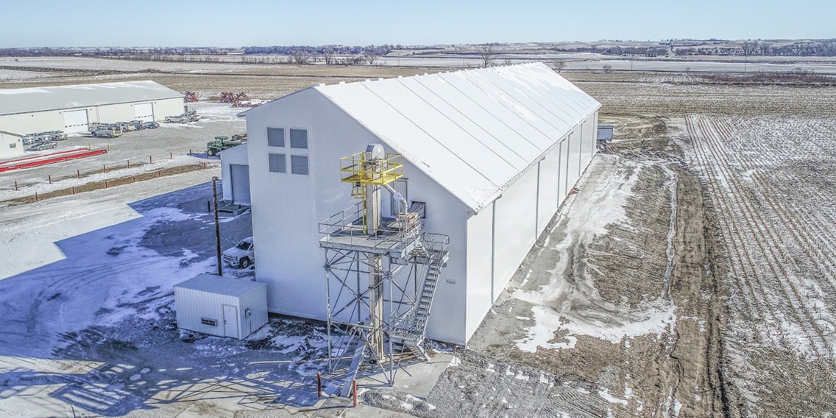 Agriland Woodbine Fertilizer Storage Building from Legacy Building Solutions