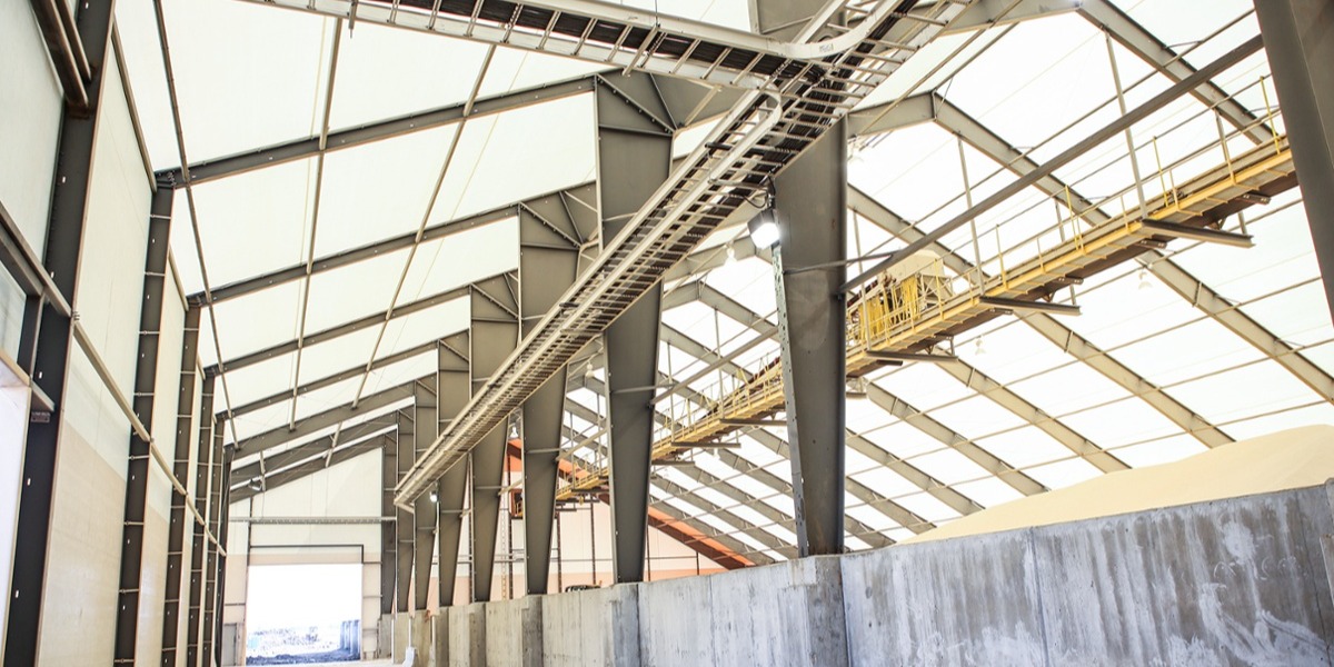 Tension fabric mining facility in Canada